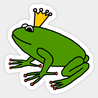 Cute Green Frog Prince with Animals Crown Sticker